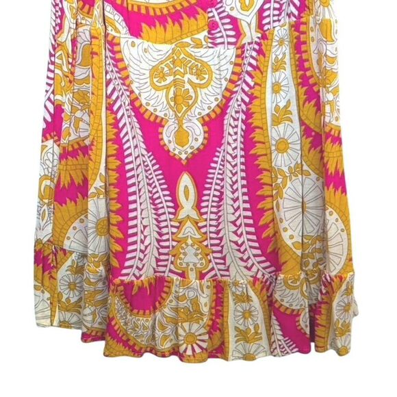 INC International Concepts Print, Swing/Flowy, Peplum Tank, XL, Pink/White/Gold - Picture 4 of 11